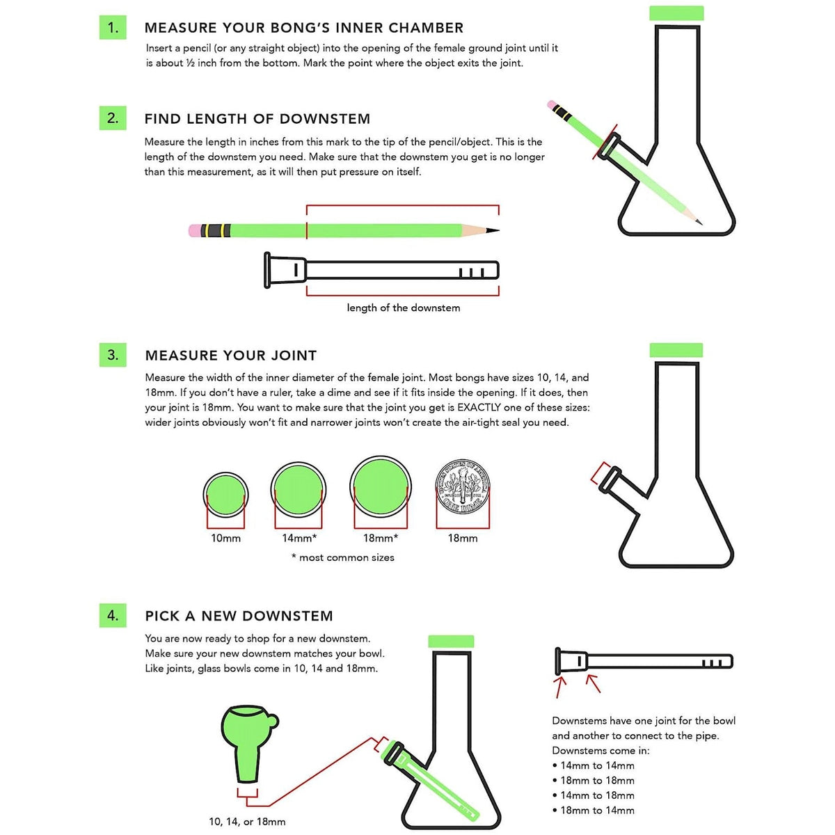 14mm to 14mm Diffuser Downstem