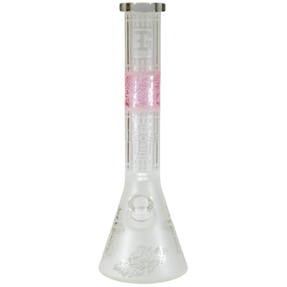 EG Glass Cross Beaker Bong Pink