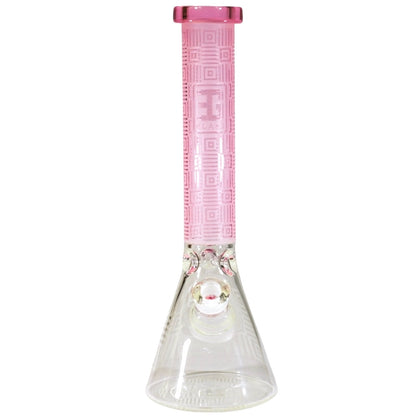 EG Glass Square Beaker Bong Pink