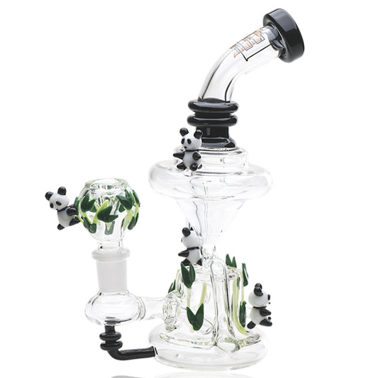 Empire Glassworks Climbing Pandas Recycler Bong 🐼