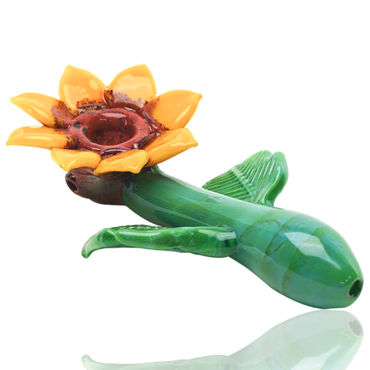 Empire Glassworks Sunflower Sherlock Hand Pipe 🌻