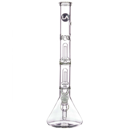 LA Pipes 14” Double Showerhead Perc Beaker Bong