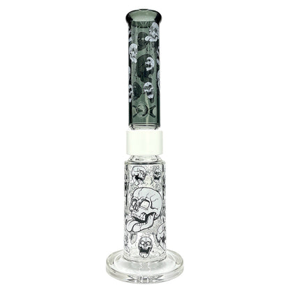 Prism Pipes 15” Skull Honeycomb Perc Straight Tube Bong