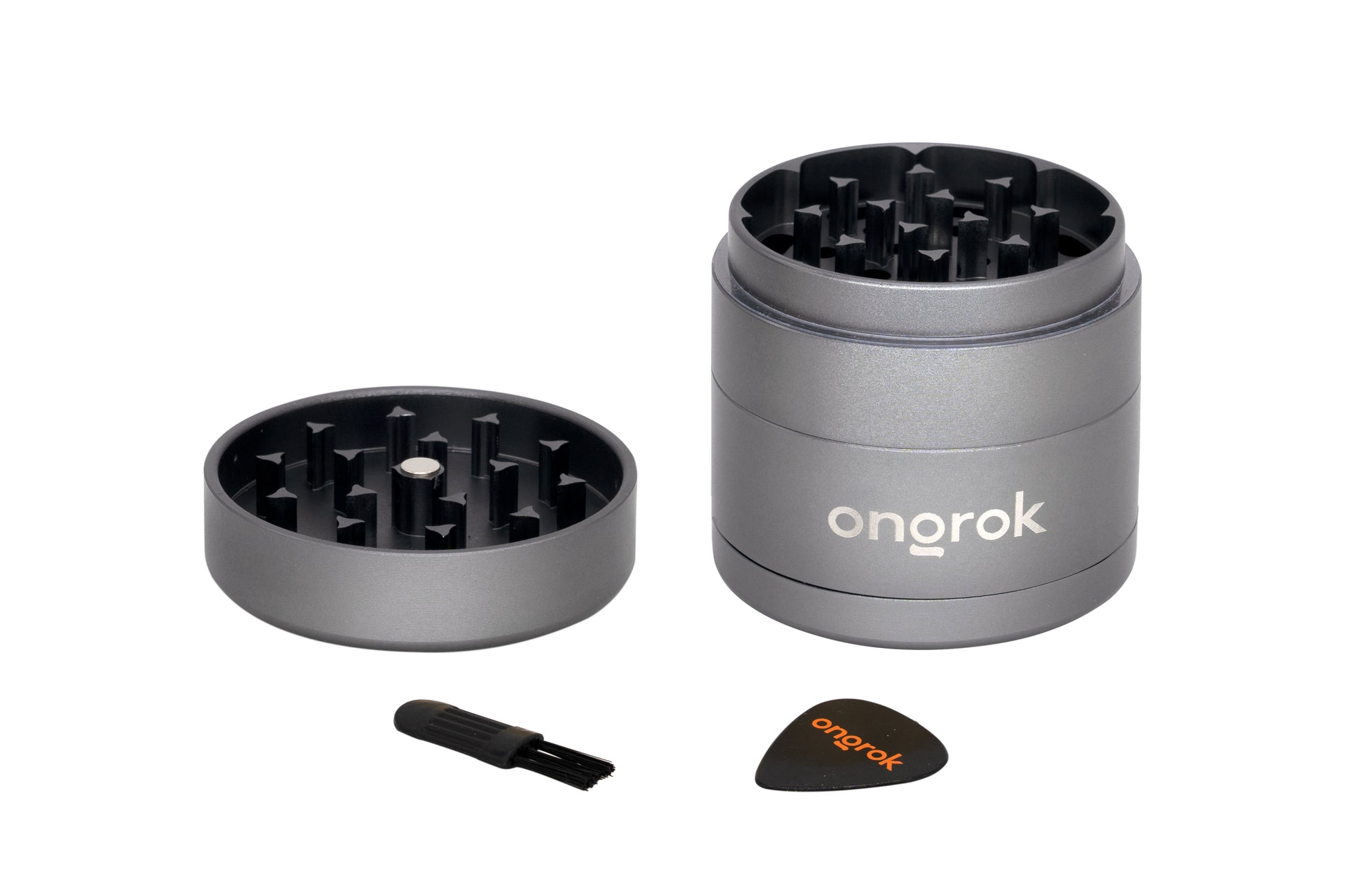 New Size! Mini 4 Piece EZ Grinder (55mm) ONGROK Gun Metal