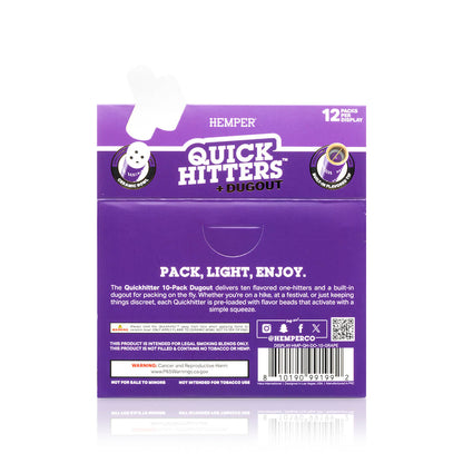 Hemper Quick Hitters Dugout 10-Packs | Grape - 12ct Display