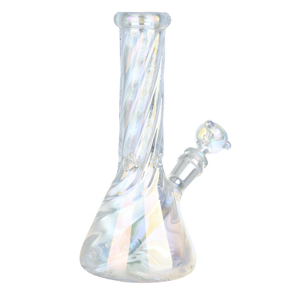 Iridescent Twist 8.5" Beaker Bong