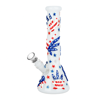 Patriot Leaf Glow 10" Beaker Bong