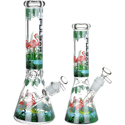 Pulsar Chillin Flamingos Beaker Bong