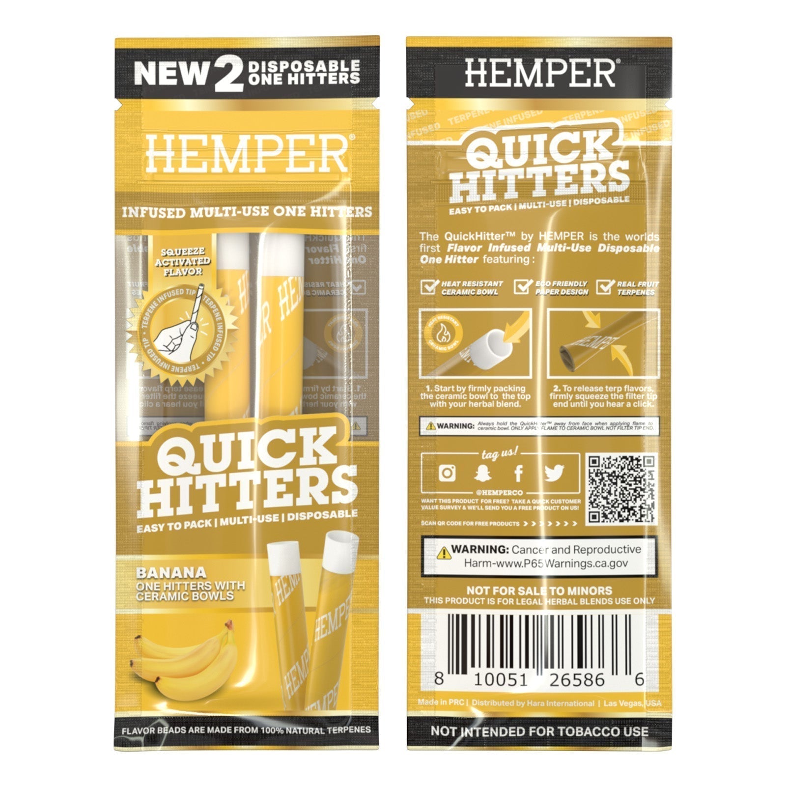 Quick Hitters Banana - Flavored One Hitter 2 Pack