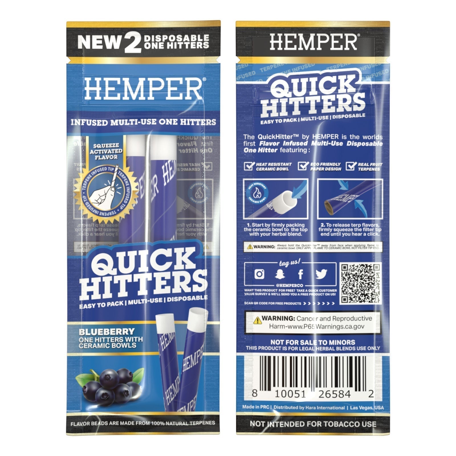 Quick Hitters | Blueberry Flavored One-Hitter 2 Pack
