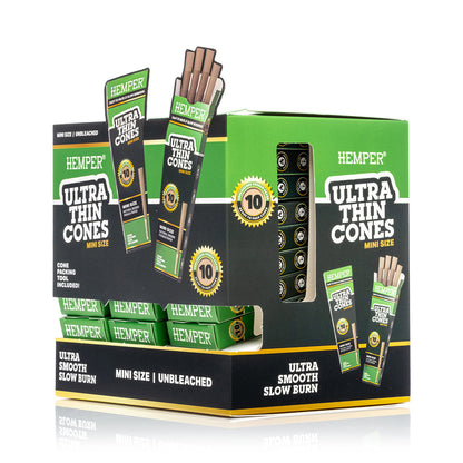 Ultra Thin Pre-Rolled Cones French Unbleached Paper - 10 Pack - Mini Size