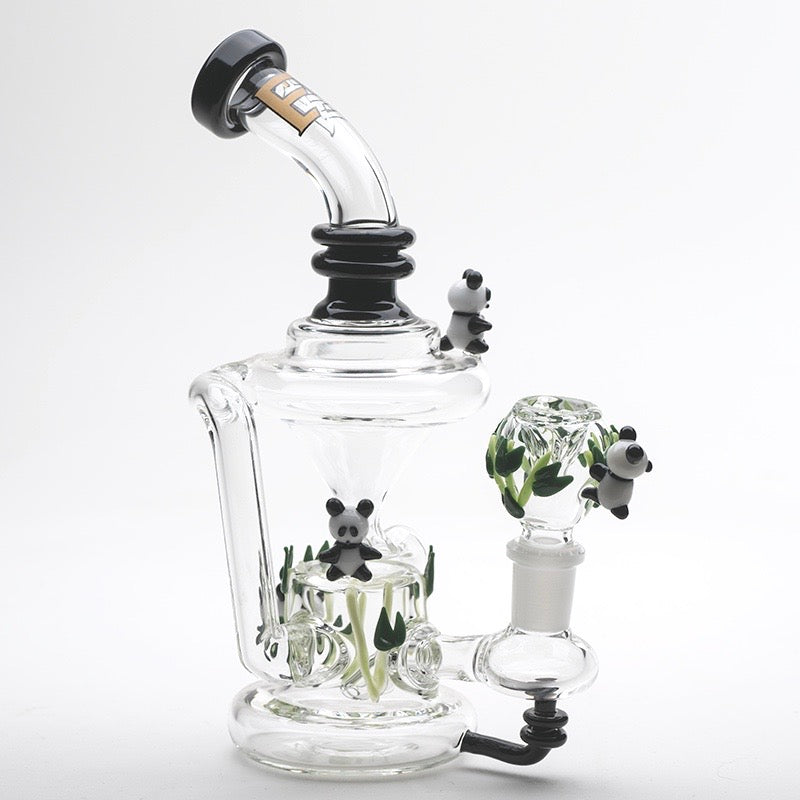 Empire Glassworks Climbing Pandas Recycler Bong 🐼 