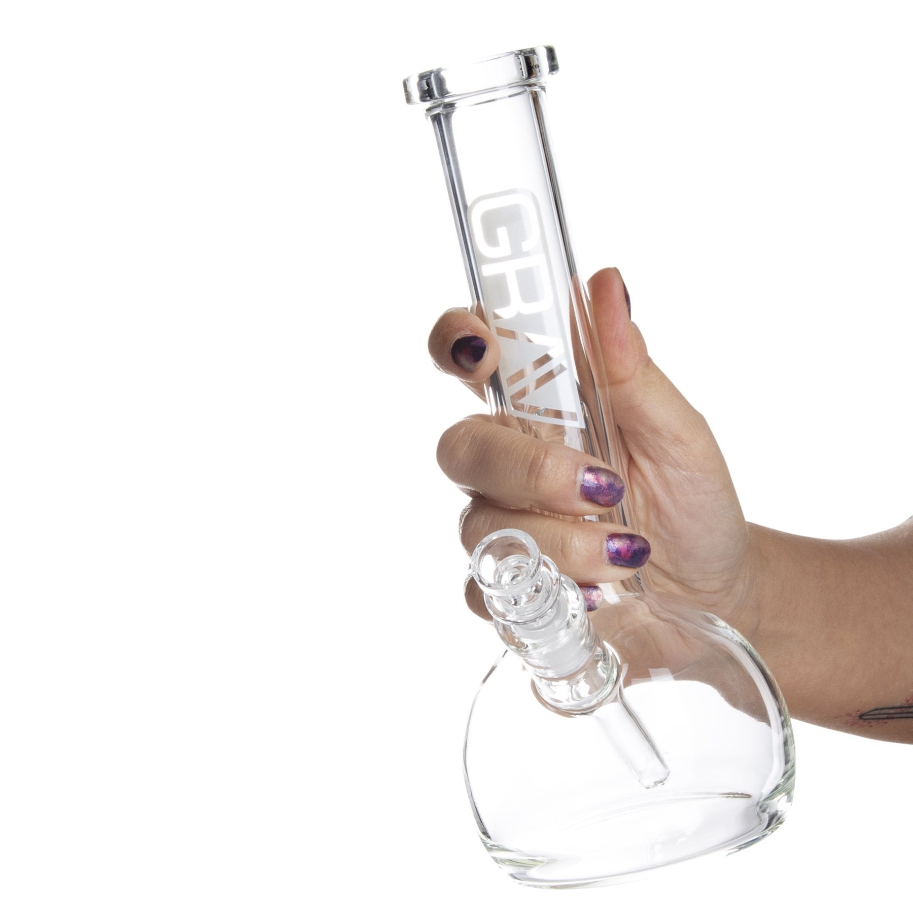 Grav® 8” Bubble Base Beaker Bong - Clear 