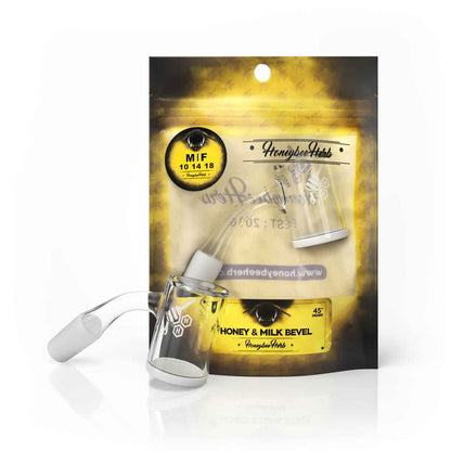 Honeybee Herb Yellow Line Honey & Milk Bevel Quartz Banger