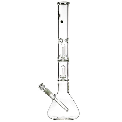 LA Pipes 20” 5mm Thick Double Showerhead Perc Beaker Bong