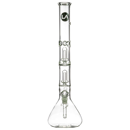 LA Pipes 20” 5mm Thick Double Showerhead Perc Beaker Bong