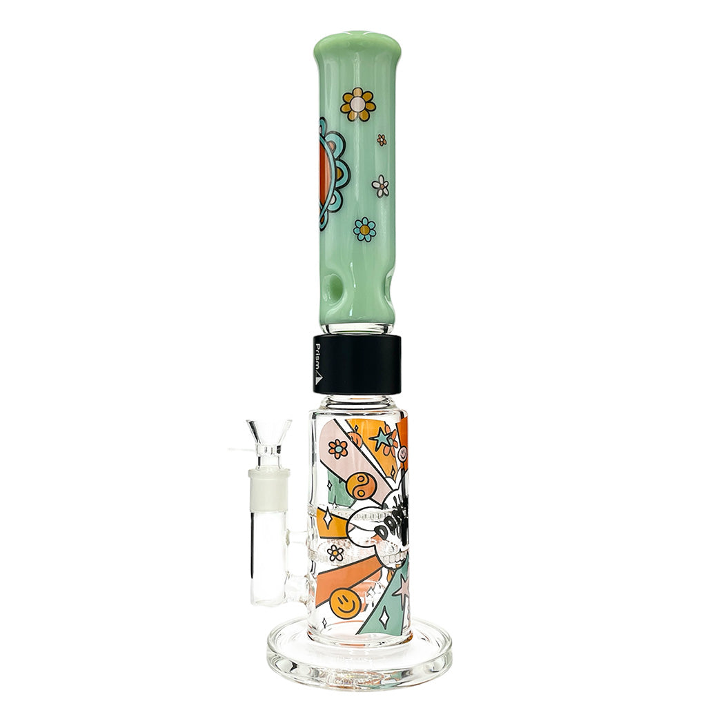 Prism Pipes Flower Power Honeycomb Perc Straight Tube Bong