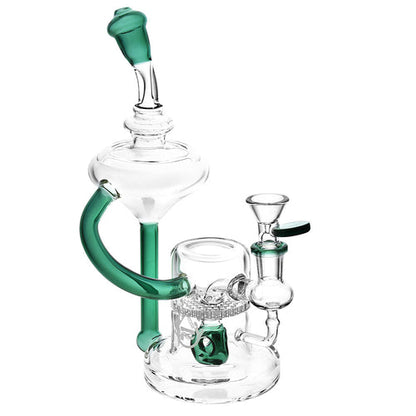 Pulsar 9" Lab Tubes Recycler Bong Teal
