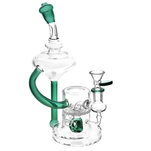 Pulsar 9" Lab Tubes Recycler Bong Teal
